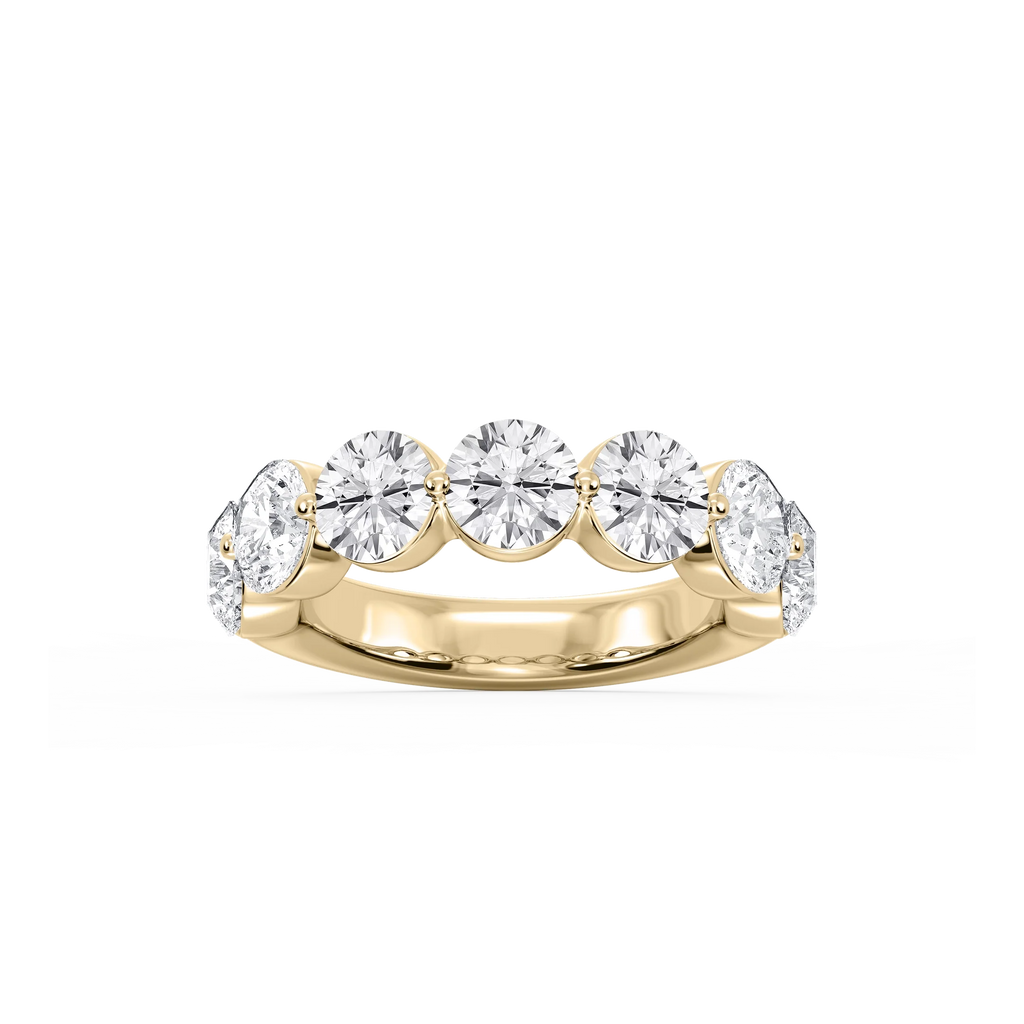 Aurora Round LGD Single Shared Prong Anniversary Band