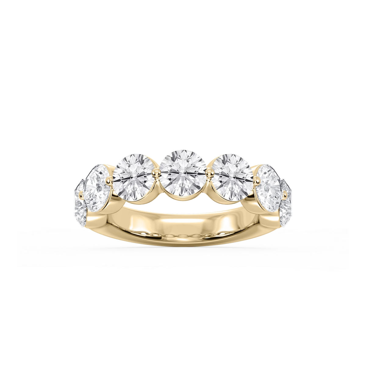 Aurora Round LGD Single Shared Prong Anniversary Band