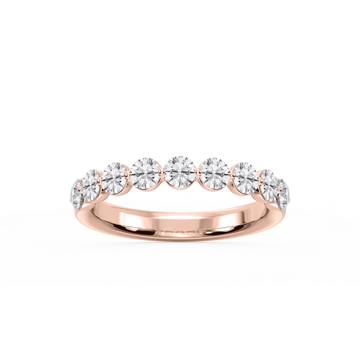 Aurora Round LGD Single Shared Prong Anniversary Band