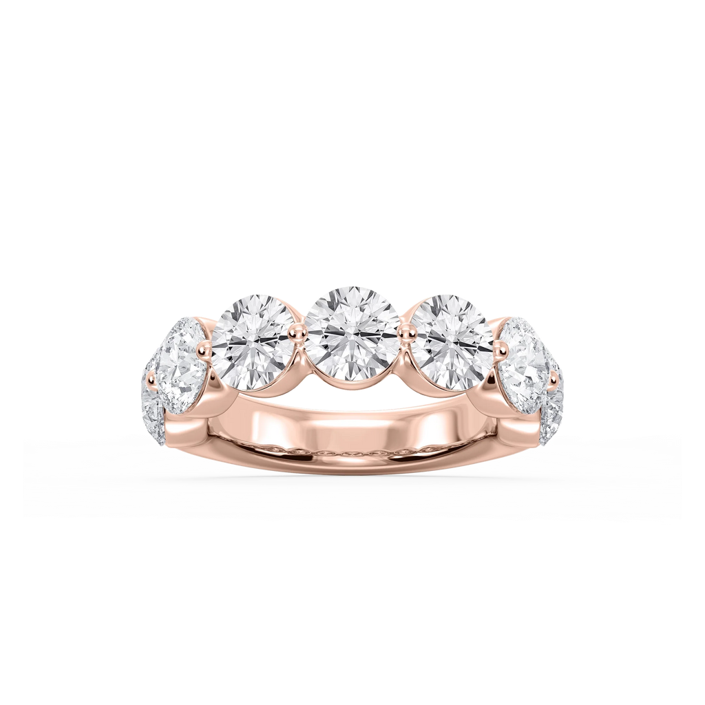 Aurora Round LGD Single Shared Prong Anniversary Band