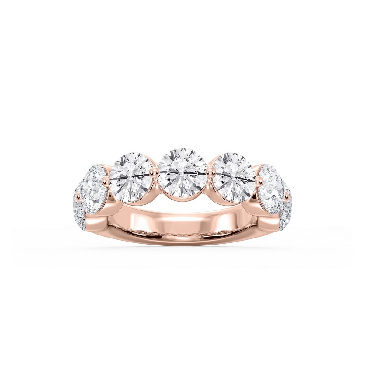 Aurora Round LGD Single Shared Prong Anniversary Band