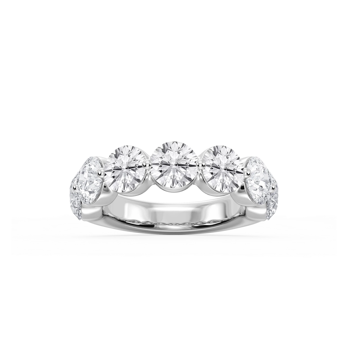 Aurora Round LGD Single Shared Prong Anniversary Band