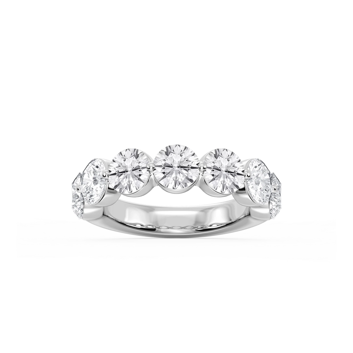 Aurora Round LGD Single Shared Prong Anniversary Band