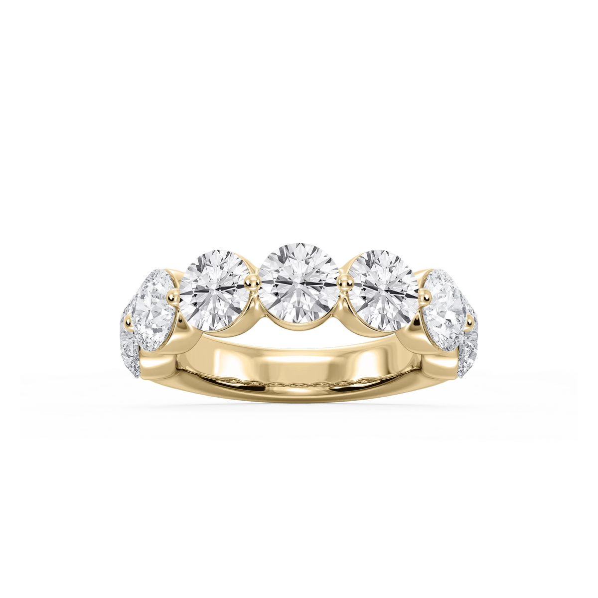 Aurora Round LGD Single Shared Prong Anniversary Band