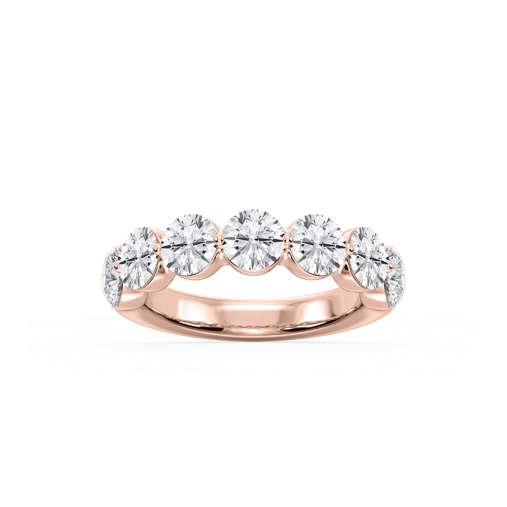 Aurora Round LGD Single Shared Prong Anniversary Band