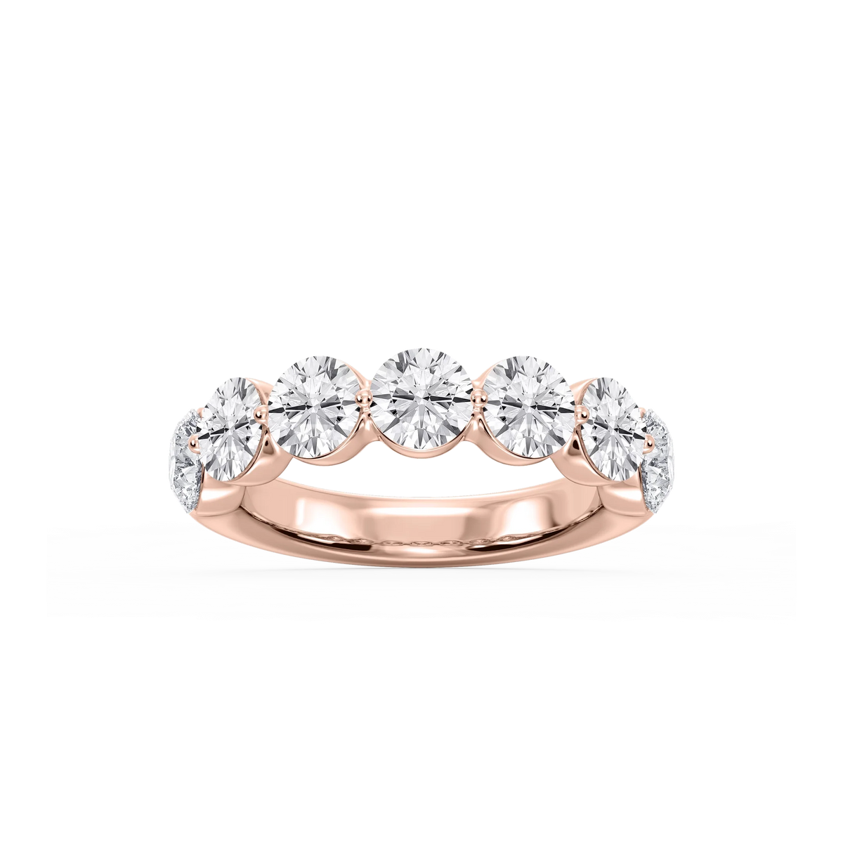 Aurora Round LGD Single Shared Prong Anniversary Band