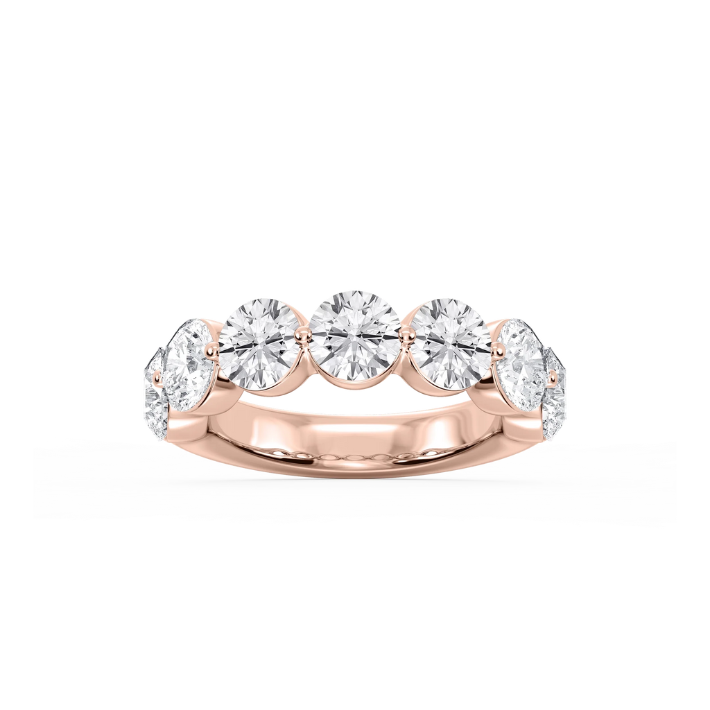 Aurora Round LGD Single Shared Prong Anniversary Band