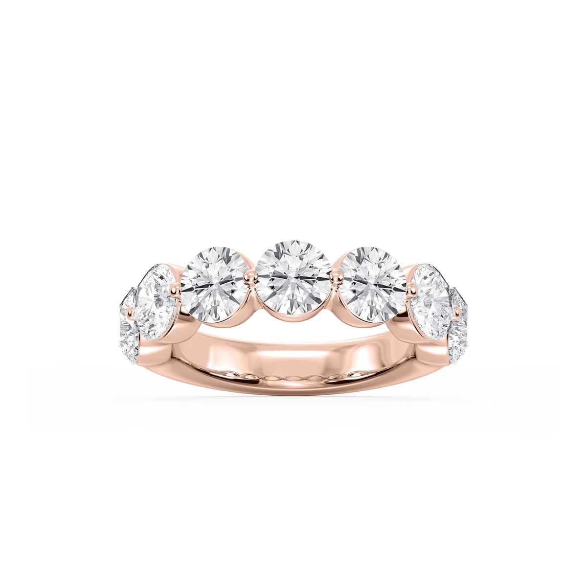 Aurora Round LGD Single Shared Prong Anniversary Band