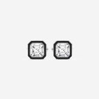 Black Enamel Asscher Cufflinks image