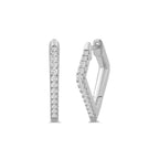 Kite Shape Tapering Diamond Hoop Earrings image 0