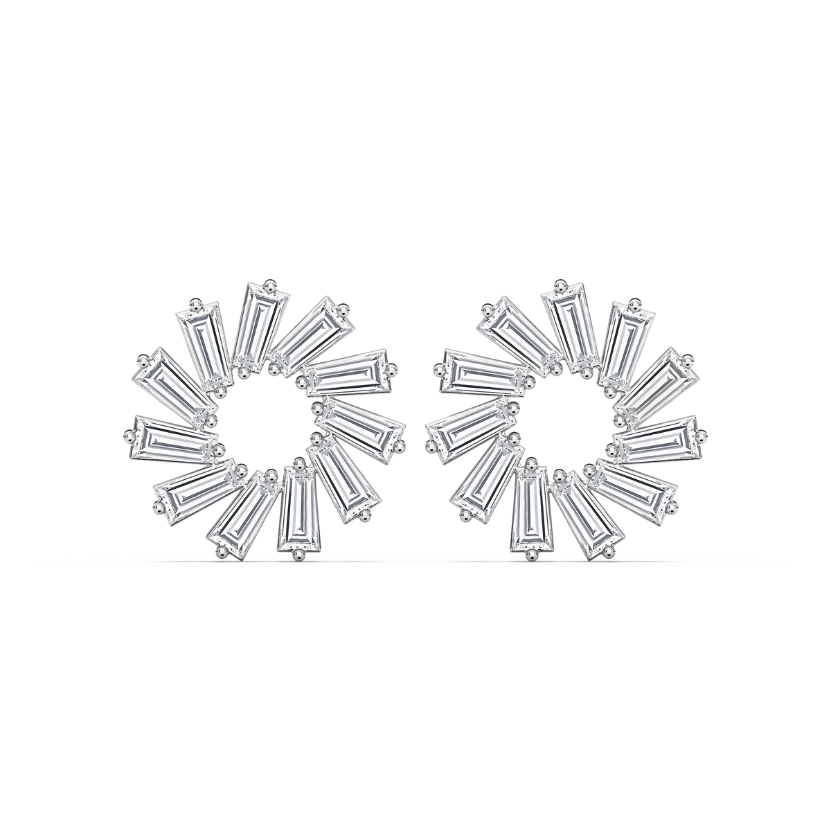 1/4 ctw Tapered Baguette LGD Circular Earrings