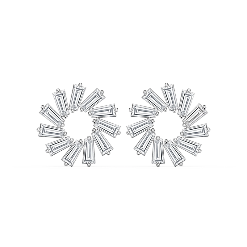 1/4 ctw Tapered Baguette LGD Circular Earrings