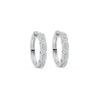 1/2 ctw Baguette LGD Halo Huggie Hoop Earrings