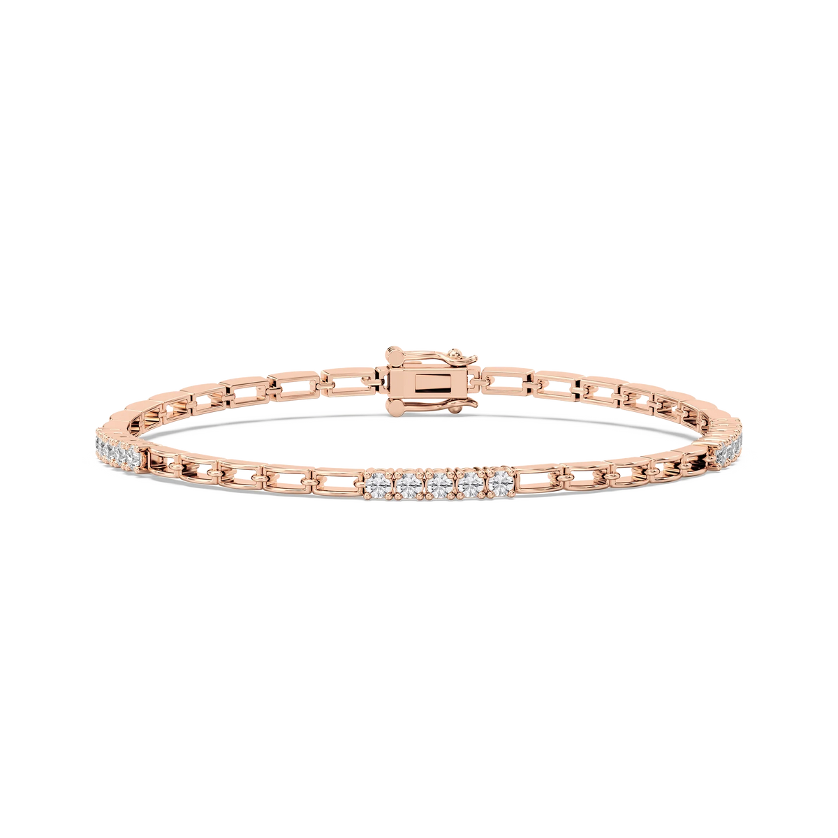 1 ctw Round LGD Bar Link Bracelet  - 7 Inches