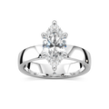 Maya Marquise LGD 4mm Cigar Band Solitaire Engagement Ring - 14K White Gold