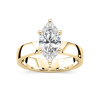 Maya Marquise LGD 4mm Cigar Band Solitaire Engagement Ring - 18K Yellow Gold