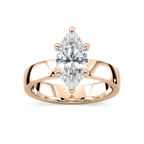 Maya Marquise LGD 4mm Cigar Band Solitaire Engagement Ring - 18K Rose Gold