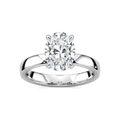 Maya Oval LGD 3mm Cigar Band Solitaire Engagement Ring - 14K White Gold