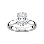 Maya Oval LGD 3mm Cigar Band Solitaire Engagement Ring - 14K White Gold