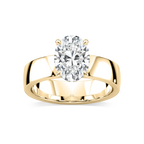 Maya Oval LGD 5mm Cigar Band Solitaire Engagement Ring - 18K Yellow Gold