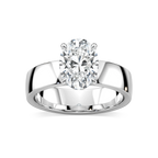 Maya Oval LGD 5mm Cigar Band Solitaire Engagement Ring - Platinum