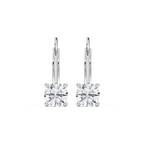 Round LGD Leverback Basket Drop Earrings - 14K White Gold / 0.5ctw