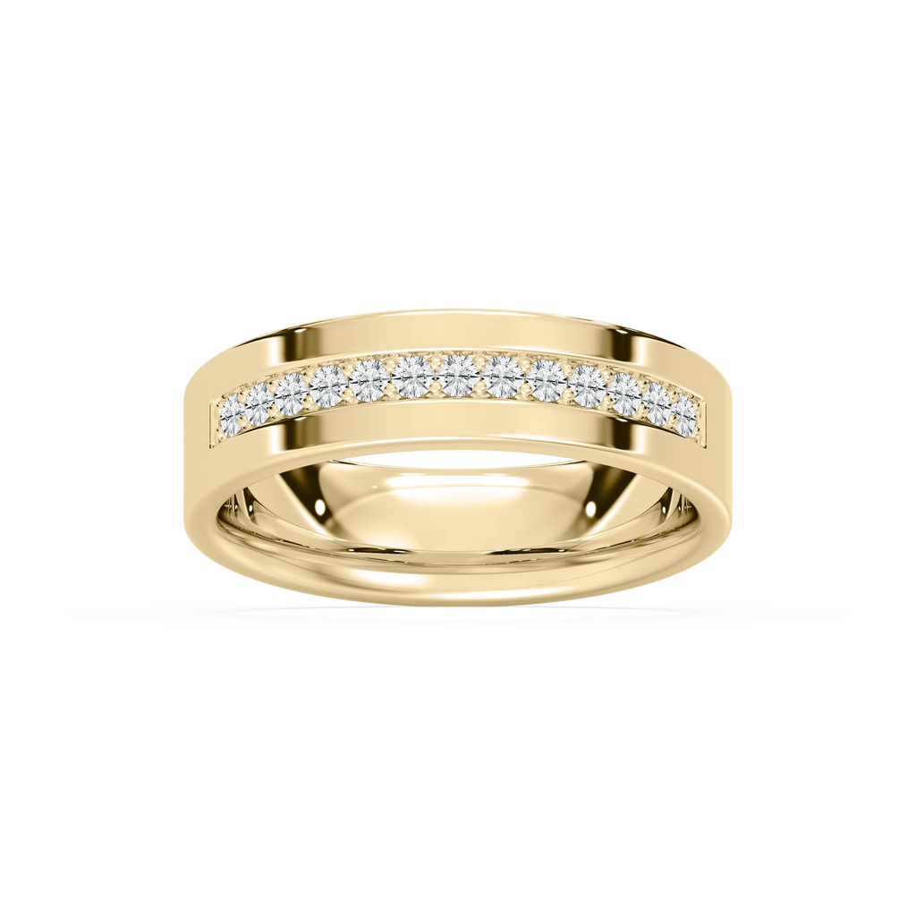 Henry 1/3 ctw Round LGD Flat Channel Wedding Band - 14K Yellow Gold