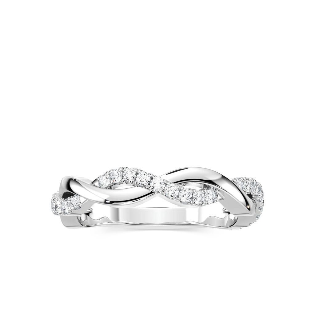 Sadie 1/4 ctw Round LGD Twist Wedding Band - 14K White Gold