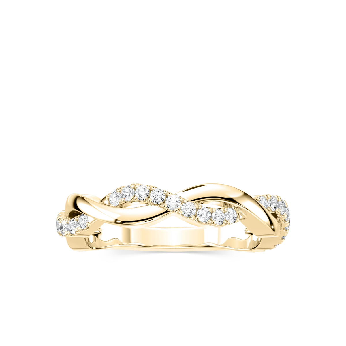 Sadie 1/4 ctw Round LGD Twist Wedding Band - 14K Yellow Gold