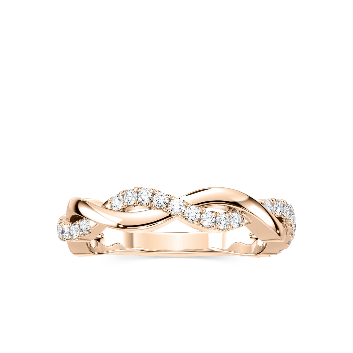 Sadie 1/4 ctw Round LGD Twist Wedding Band - 18K Rose Gold