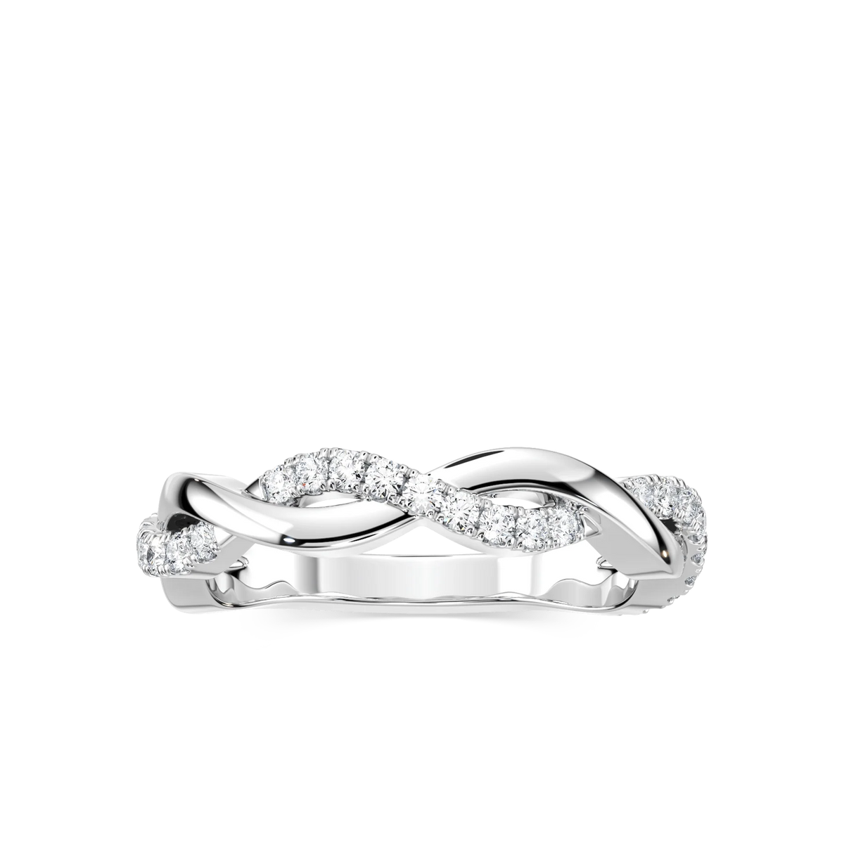 Sadie 1/4 ctw Round LGD Twist Wedding Band - Platinum
