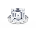 Beth 21 ⅕ ctw Asscher LGD Three Stone Engagement Ring - Signature Collection - 14K White Gold