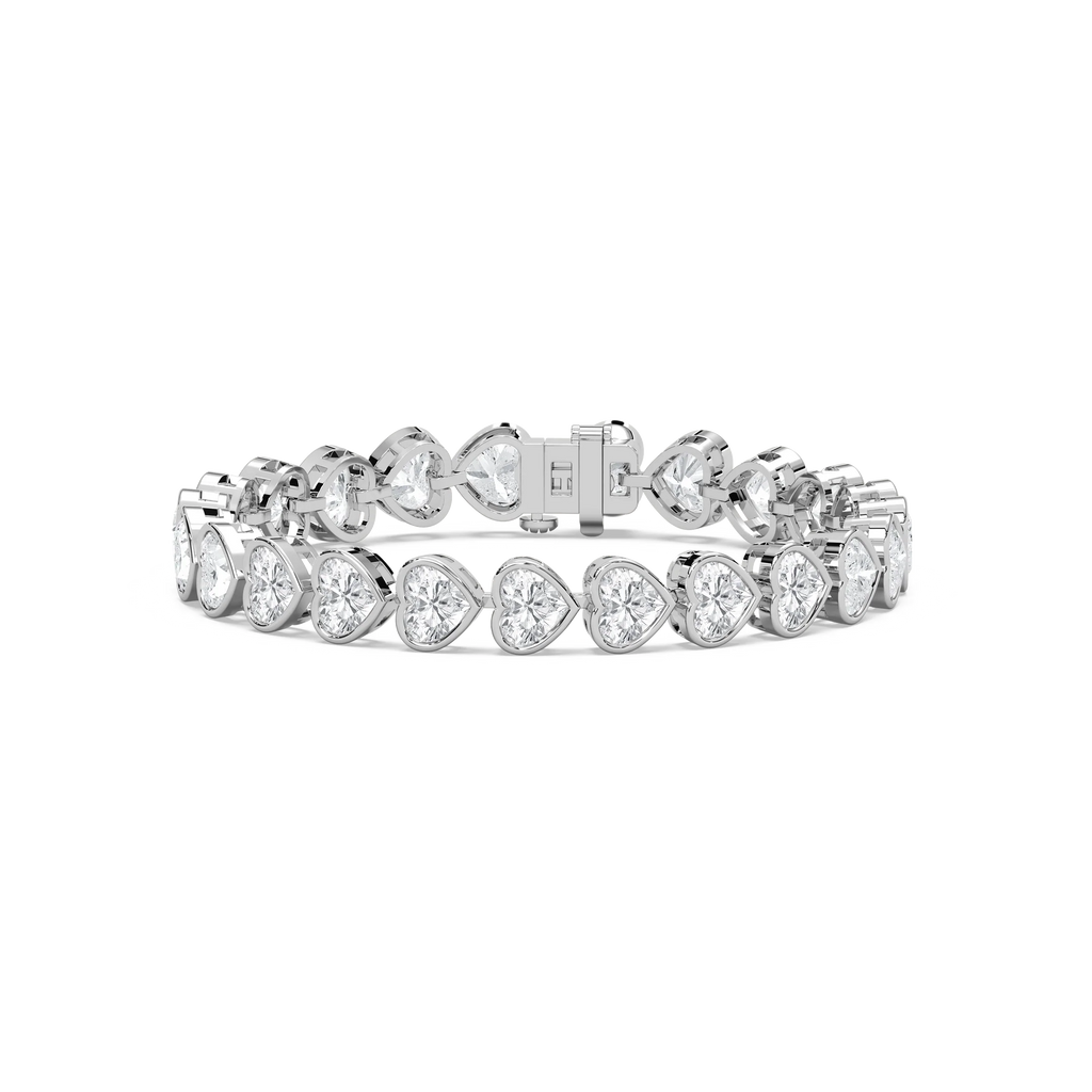 23 ctw Heart LGD East West Bezel Set Tennis Bracelet  - 7 Inches - Signature Collection