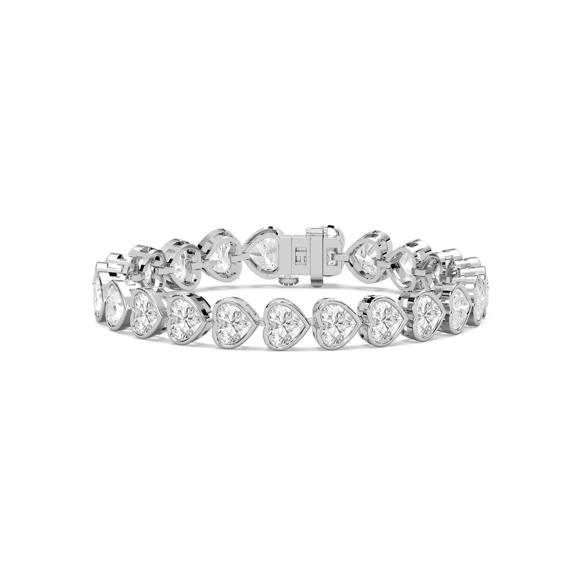 23 ctw Heart LGD East West Bezel Set Tennis Bracelet  - 7 Inches - Signature Collection