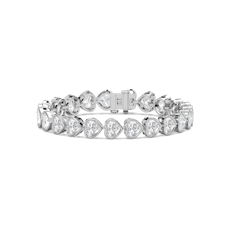 23 ctw Heart LGD East West Bezel Set Tennis Bracelet  - 7 Inches - Signature Collection