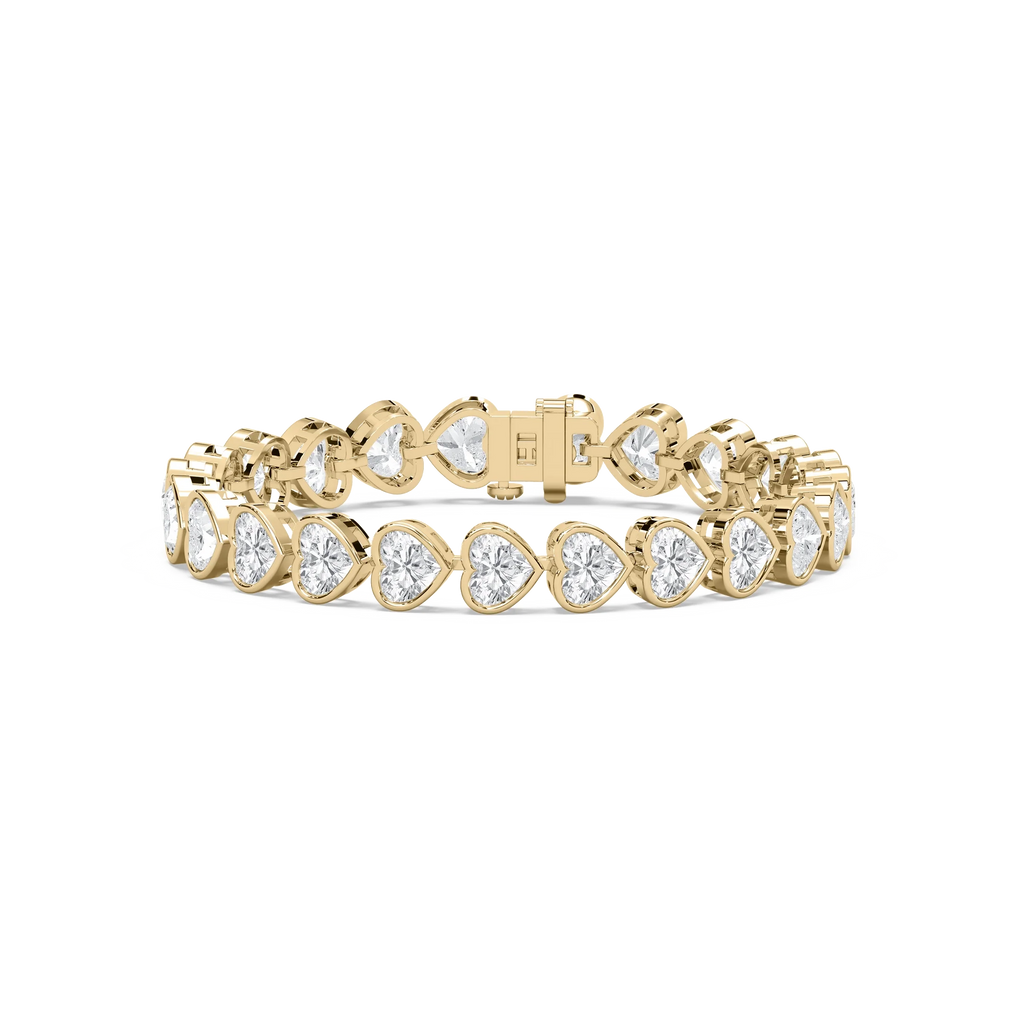 23 ctw Heart LGD East West Bezel Set Tennis Bracelet  - 7 Inches - Signature Collection