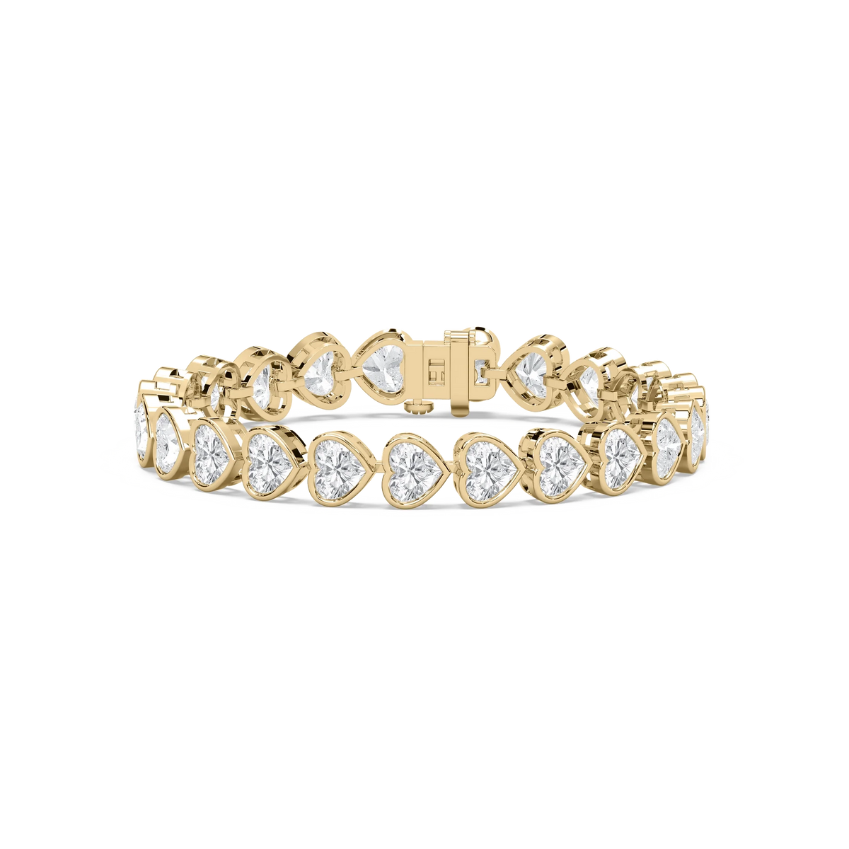 23 ctw Heart LGD East West Bezel Set Tennis Bracelet  - 7 Inches - Signature Collection