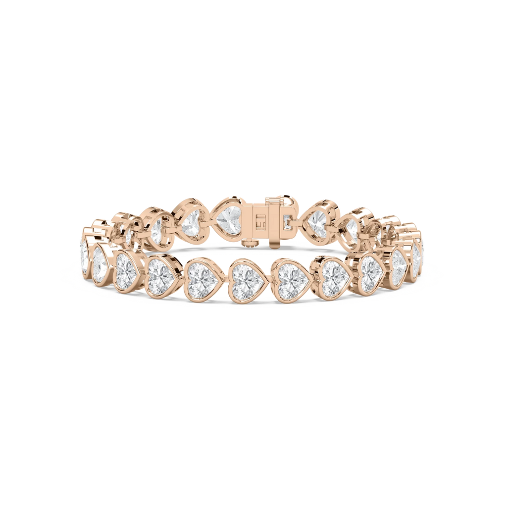 23 ctw Heart LGD East West Bezel Set Tennis Bracelet  - 7 Inches - Signature Collection