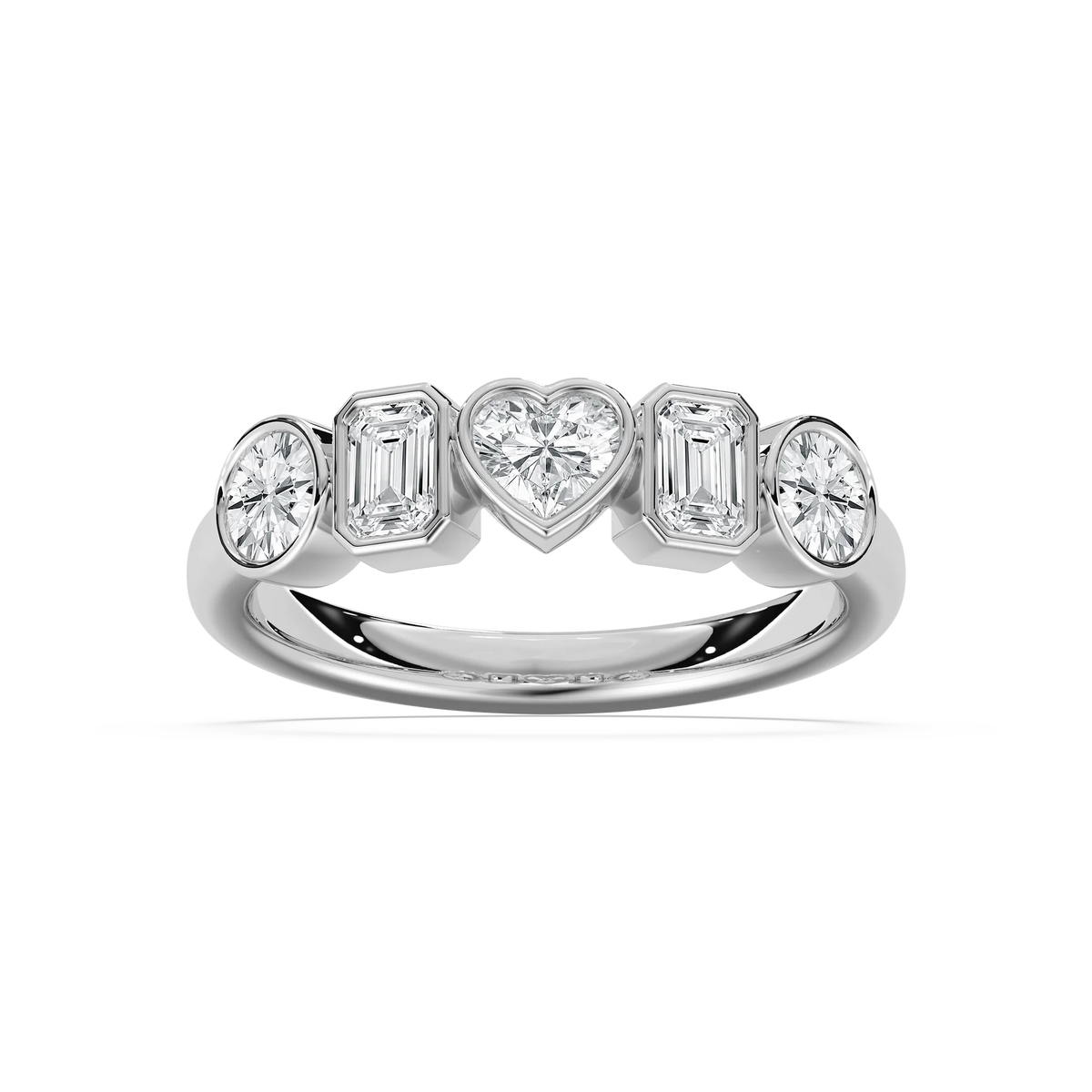 Collins 1 ¼ ctw Multi-Shape LGD Bezel 5-Stone Anniversary Band - 14K White Gold