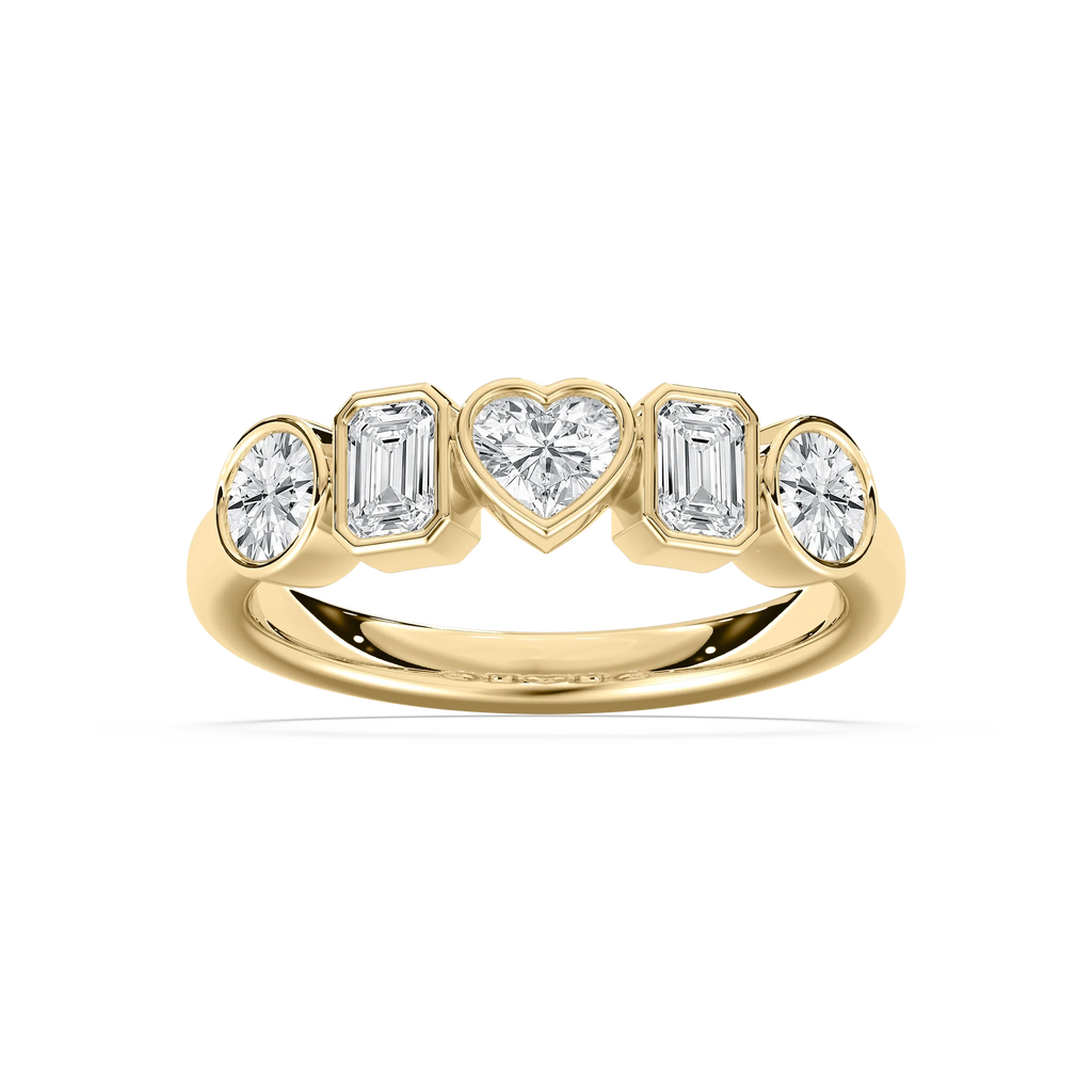 Collins 1 ¼ ctw Multi-Shape LGD Bezel 5-Stone Anniversary Band - 14K Yellow Gold