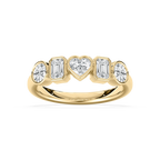 Collins 1 ¼ ctw Multi-Shape LGD Bezel 5-Stone Anniversary Band - 14K Yellow Gold