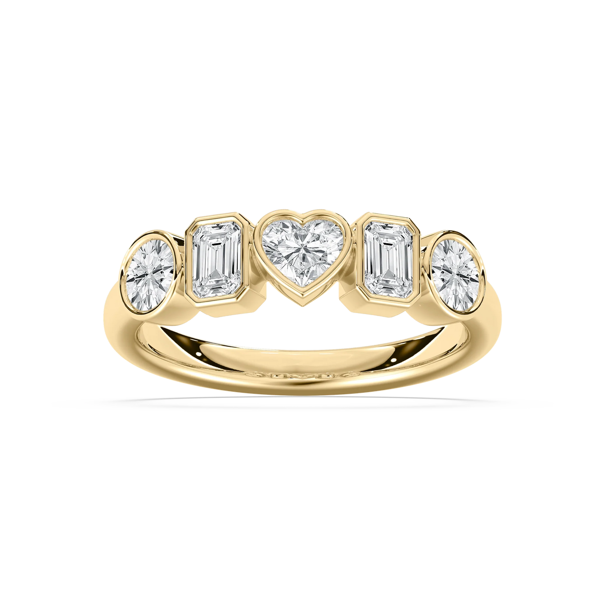 Collins 1 ¼ ctw Multi-Shape LGD Bezel 5-Stone Anniversary Band - 14K Yellow Gold