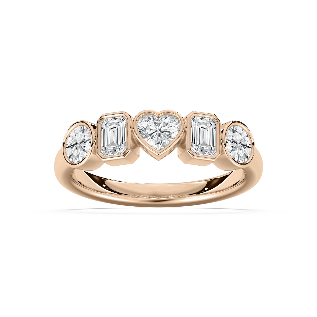 Collins 1 ¼ ctw Multi-Shape LGD Bezel 5-Stone Anniversary Band - 14K Rose Gold