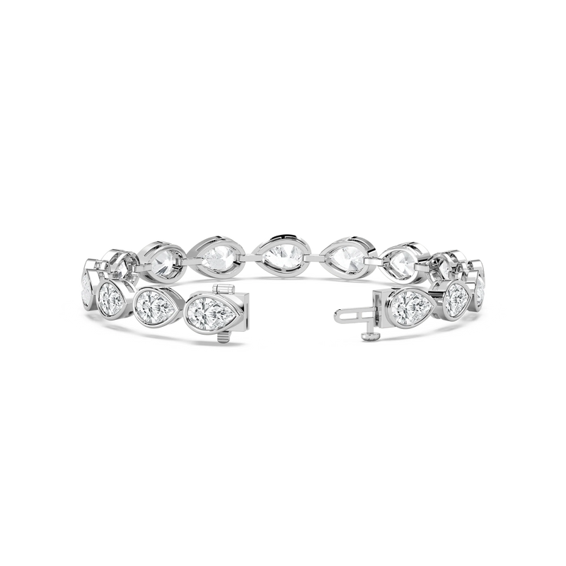 16 ctw Pear LGD Bezel Set Tennis Bracelet  - 7 Inches - Signature Collection