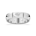 Ethan 1 ⅙ ctw Round LGD 6.20mm Burnished Set Eternity Mens Wedding Band - 14K White Gold