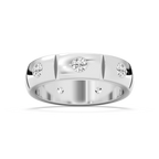 Ethan 1 ⅙ ctw Round LGD 6.20mm Burnished Set Eternity Mens Wedding Band - 14K White Gold