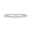 4 ⅓ ctw Emerald and Round LGD Bezel Set Five Station Tennis Bracelet - 7 Inches