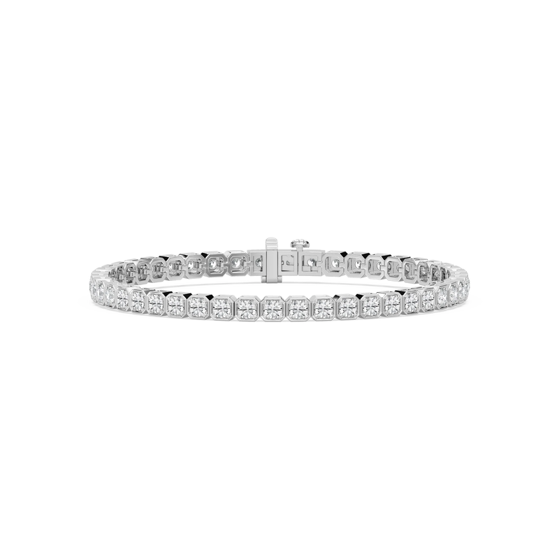 5 ³⁄₄ ctw Round LGD Bold Bezel Set Tennis Bracelet  - 8 Inches