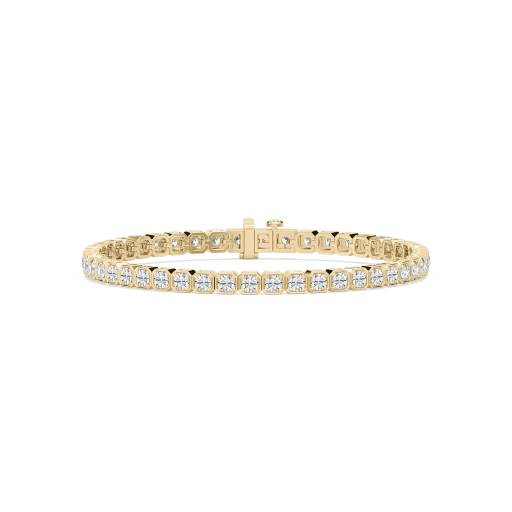 5 ³⁄₄ ctw Round LGD Bold Bezel Set Tennis Bracelet  - 8 Inches