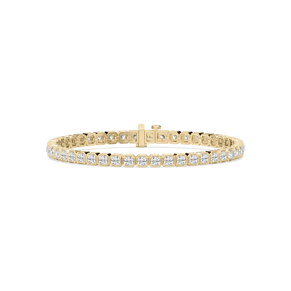 5 ³⁄₄ ctw Round LGD Bold Bezel Set Tennis Bracelet  - 8 Inches